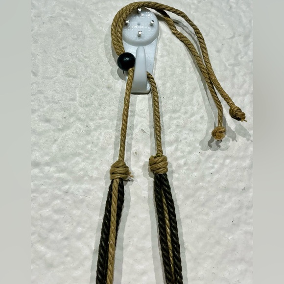 Vintage Natural Tone Beaded Necklace with Adjustable Knotted Cord Closure - Picture 3 of 3